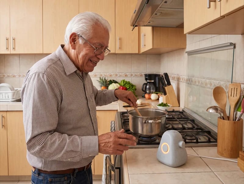 Older adult using Ato for voice web search and answers